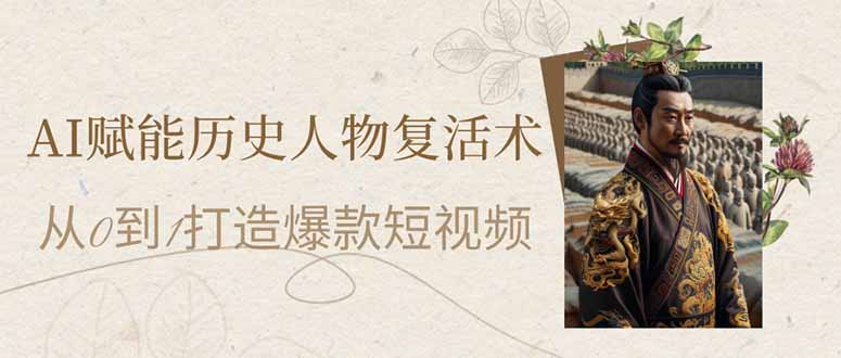（14311期）AI赋能历史人物复活术：从0到1打造爆款短视频-无名社区-24小时自助低价投流平台