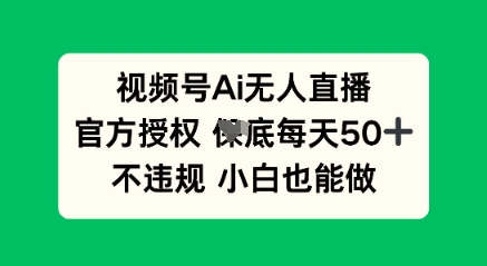 视频号AI无人直播，官方授权  每天50+，不违规 小白也能做-无名社区-24小时自助低价投流平台