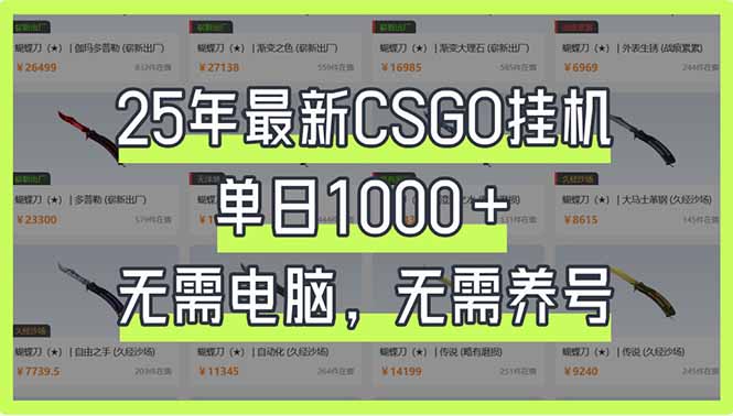 （14178期）25年最新CSGO挂机系统，单日1000+，无需电脑，无需养号，0基础可上手-无名社区-24小时自助低价投流平台