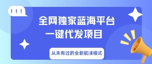 全网独家蓝海平台一键代发项目，从未有过的全新躺Z模式-无名社区-24小时自助低价投流平台