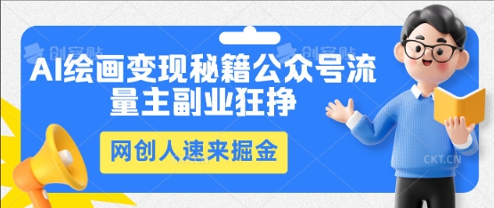 AI绘画变现秘籍：公众号流量主副业狂挣，网创人速来掘金-无名社区-24小时自助低价投流平台
