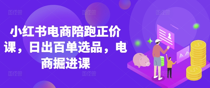 小红书电商陪跑正价课，小红书官方认证电商讲师教学，日出百单选品，电商掘进课-无名社区-24小时自助低价投流平台