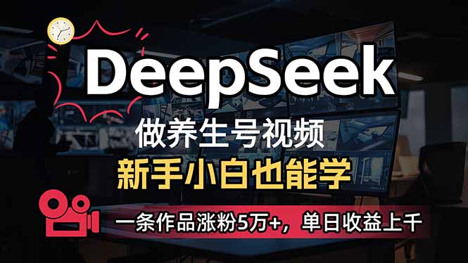 （14199期）小白用DeepSeek做养生号，一条作品涨粉5万+，单日收益上千-无名社区-24小时自助低价投流平台