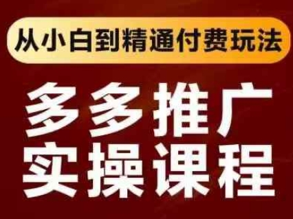 拼多多推广实操课程，从小白到精通付费玩法-无名社区-24小时自助低价投流平台