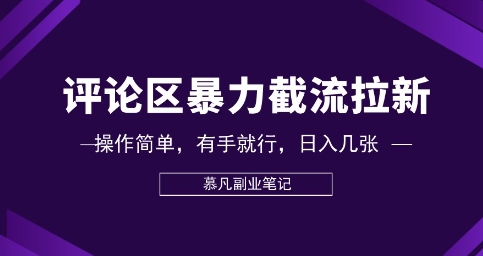 评论区暴力截流拉新：捡钱项目，操作简单，有手就行，日入几张-无名社区-24小时自助低价投流平台