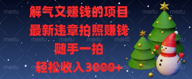 解气又挣钱的项目，最新违章拍照挣钱，随手一拍，轻松收入数张【揭秘】-无名社区-24小时自助低价投流平台